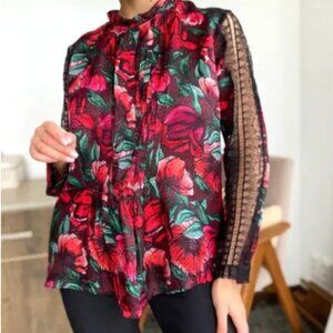 Sandro Floral Blouse